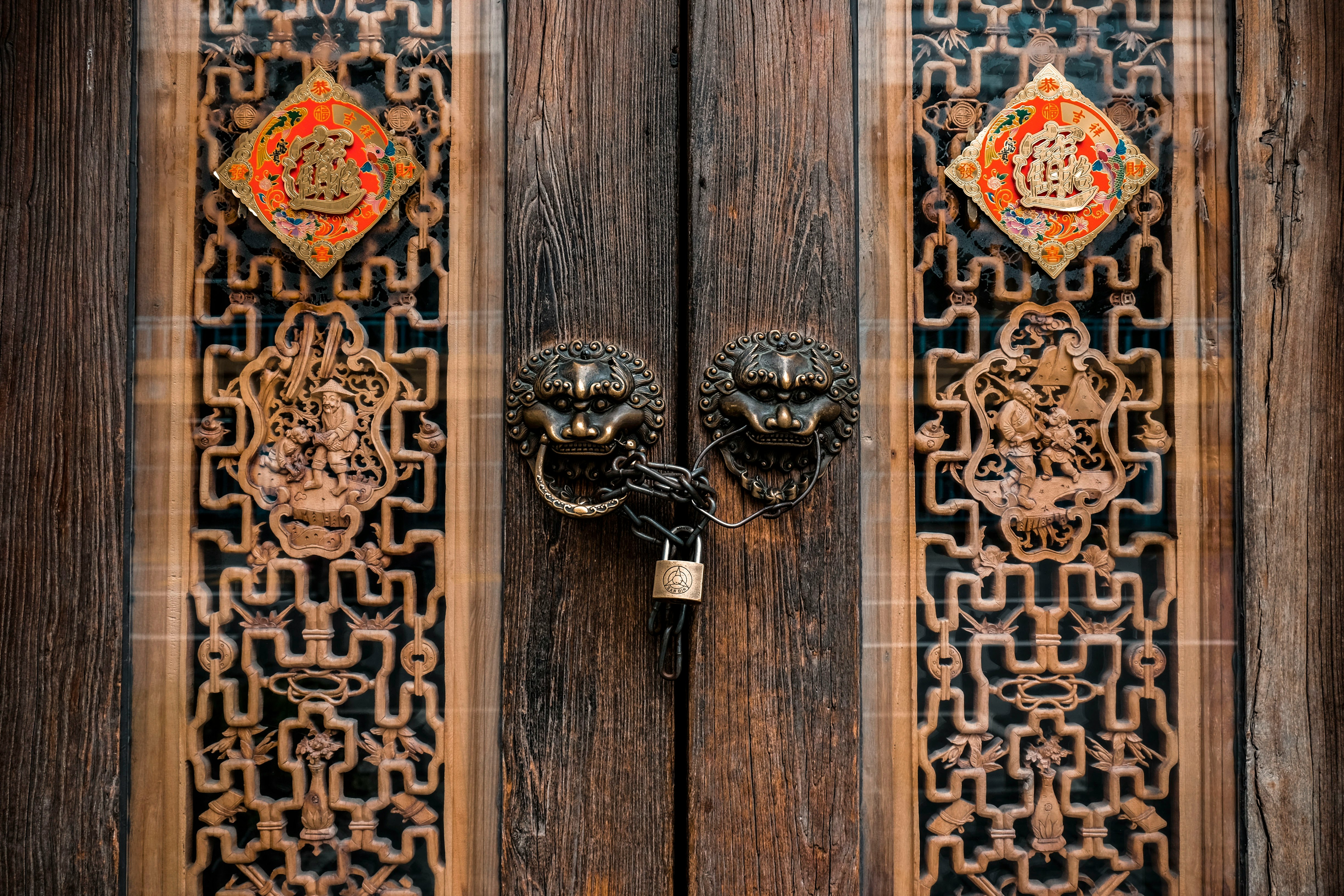 locked wooden door